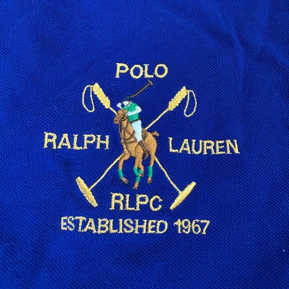 Polo Ralph Lauren men's Custom Slim Fit Triple-pony Polo Shirt blue size L large - Picture 4 of 12